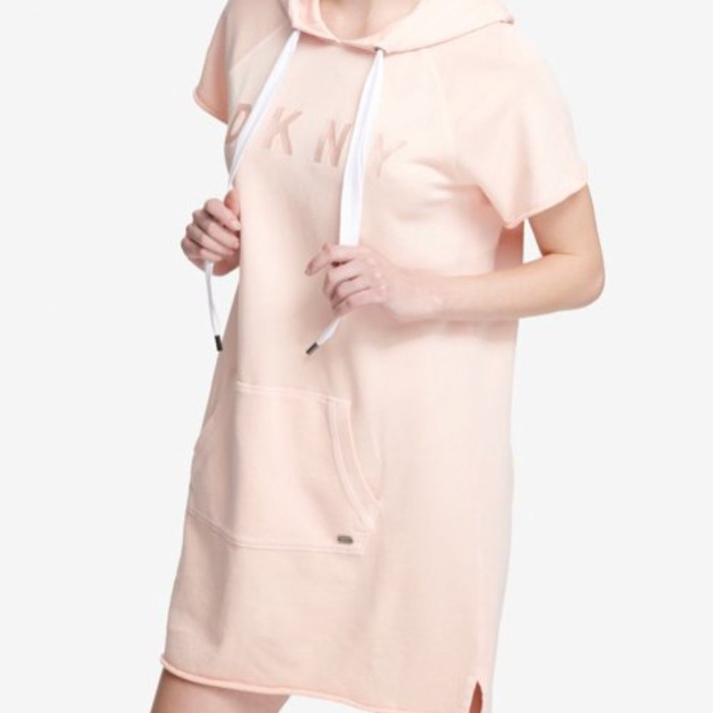 DKNY Womens Sport Logo Hooded Sweatshirt Dress New with tag